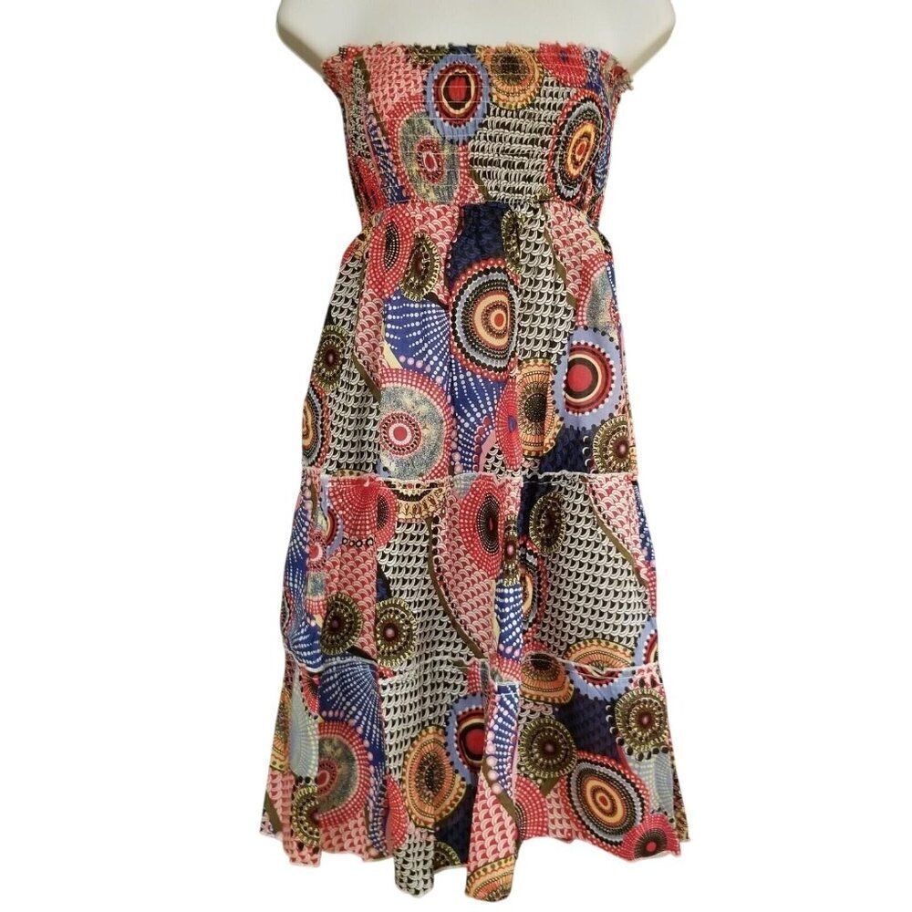 Funky People Womens Dress Multi Colored Size S Retro 70s Style Hippie Pinwheels